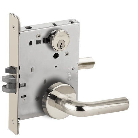 Grade 1 Entrance Office Mortise Lock, Conventional Cylinder, S123 Keyway, 02 Lever, B Rose, Bright C